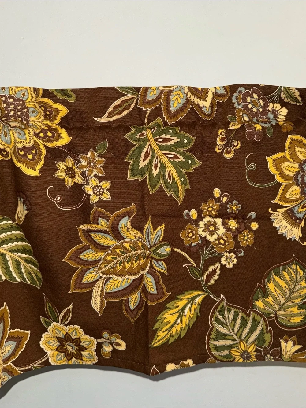 New Set Of 2 Brown Floral Valance